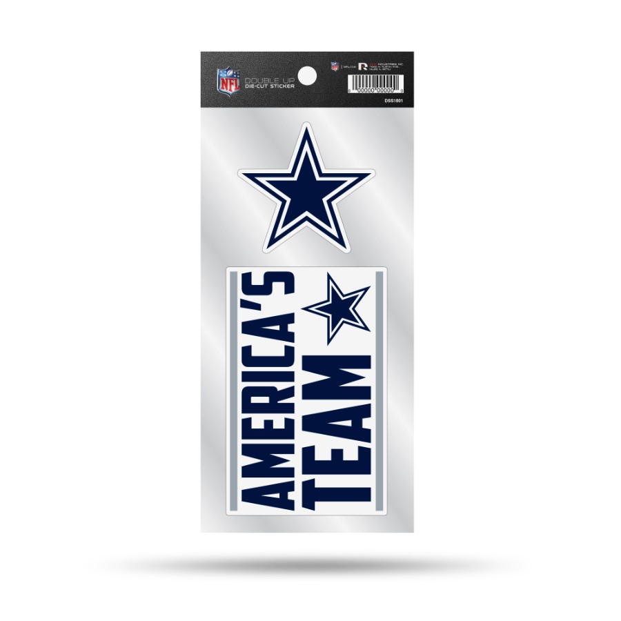 Dallas Cowboys America's Team Slogan Double Up Die Cut Decal Set at