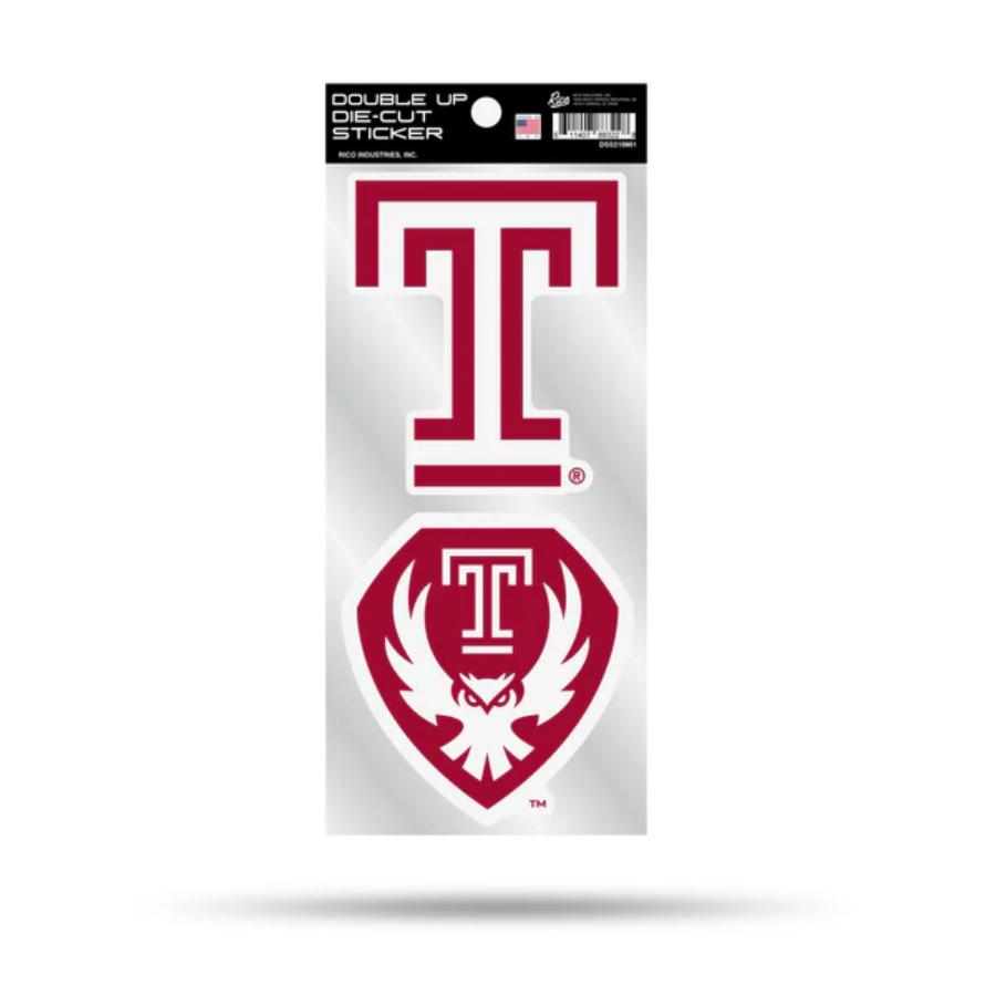 Temple OwlsDouble Up Die Cut Decal Set at Sticker Shoppe