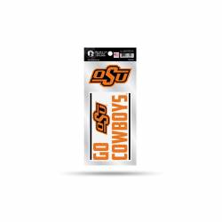 Oklahoma State University Cowboys Go Cowboys Slogan - Double Up Die Cut Decal Set