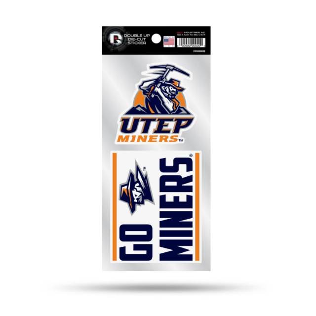 UTEP University of Texas El Paso Miners Set of 2 Die Cut Decals 4 x 4