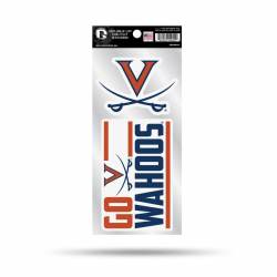 University Of Virginia Cavaliers Go Wahoos Slogan - Double Up Die Cut Decal Set