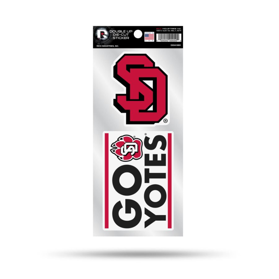 University Of South Dakota Coyotes Go Cotes Slogan - Double Up Die Cut Decal Set