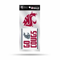 Washington State University Cougars Go Cougs Slogan - Double Up Die Cut Decal Set