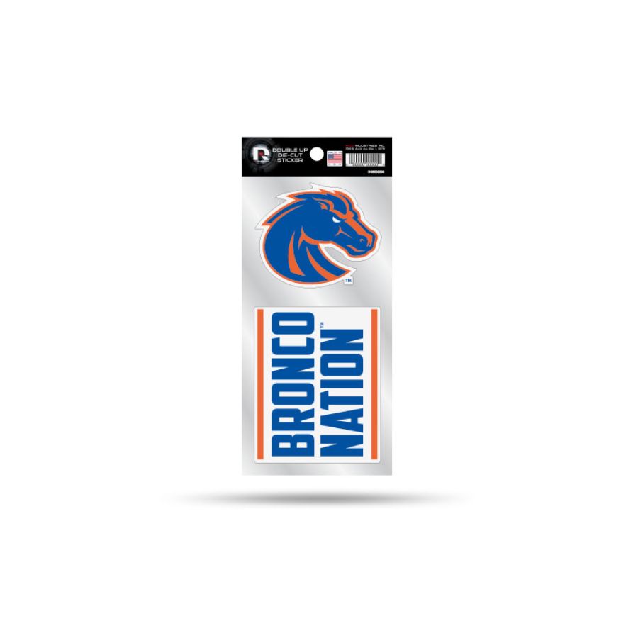 Boise State University Broncos Bronco Nation Slogan - Double Up Die Cut Decal Set