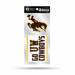 University Of Wyoming Cowboys Go UW Cowboys Slogan - Double Up Die Cut Decal Set
