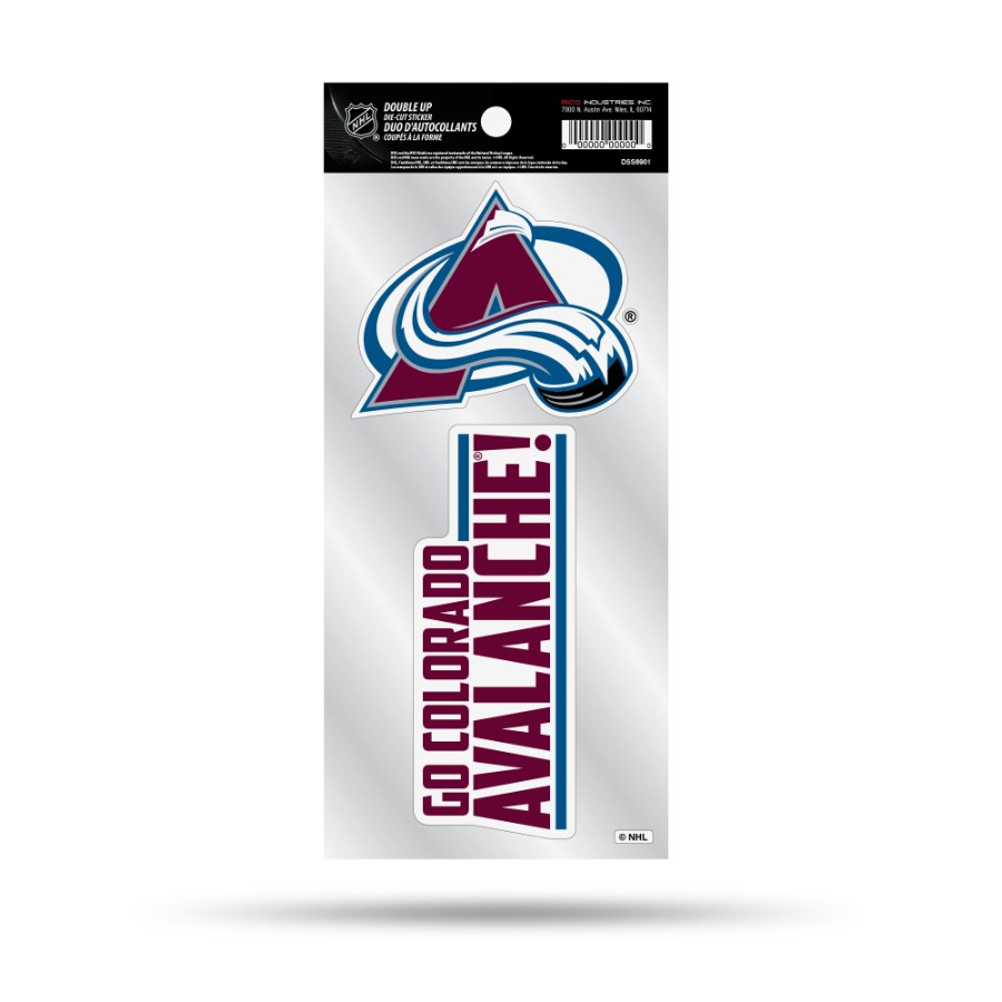 Colorado Avalanche Go Colorado Avalanche Slogan - Double Up Die Cut Decal Set