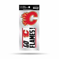 Calgary Flames Go Flames Slogan - Double Up Die Cut Decal Set