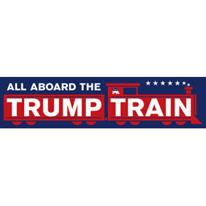 ALL ABOARD THE TRUMP TRAIN BUMPER STICKERS PRESIDENT 2016 Anti Hillary LOT OF 3 