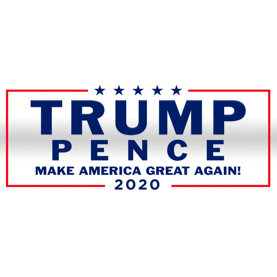 Trump Pence White 2020 - Bumper Sticker