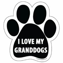 I Love My Granddogs Black & White - Paw Magnet