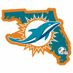 Miami Dolphins Home State Logo - Vinyl Sticker