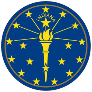 State Of Indiana - Round Reflective Sticker
