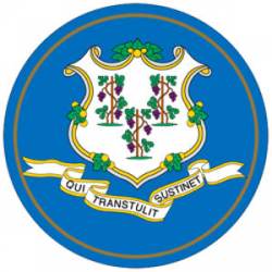 State Of Connecticut - Round Reflective Sticker