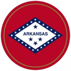 State Of Arkansas - Round Reflective Sticker