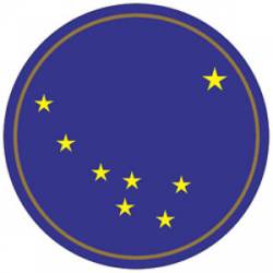 State Of Alaska - Round Reflective Sticker