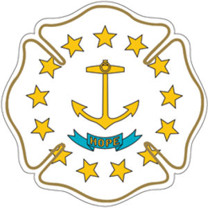 State of Rhode Island Maltese Cross - Reflective Sticker