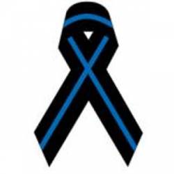 Thin Blue Line Ribbon - Reflective Sticker
