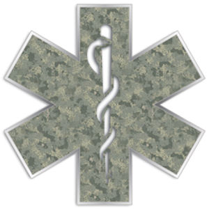 Digital Camo Star Of Life - Reflective Sticker