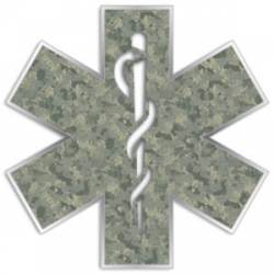 Digital Camo Star Of Life - Reflective Sticker