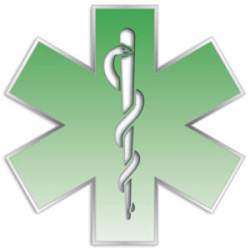 Green Gradient Star Of Life - Reflective Sticker