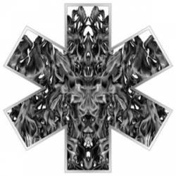 Grey Fire Star Of Life - Reflective Sticker