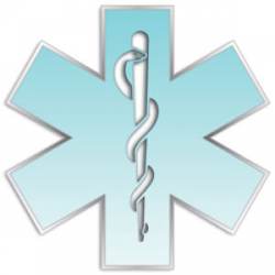 Light Blue Gradient Star Of Life - Reflective Sticker
