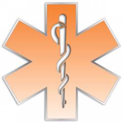 Orange Gradient Star Of Life - Reflective Sticker