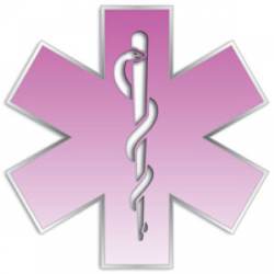 Pink Gradient Star Of Life - Reflective Sticker
