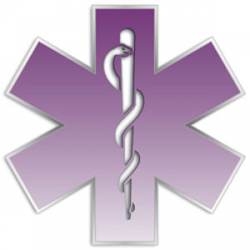 Purple Gradient Star Of Life - Reflective Sticker