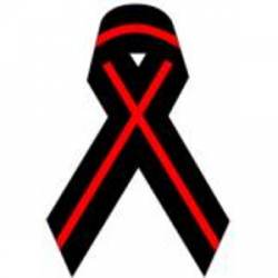 Thin Red Line Ribbon - Reflective Sticker