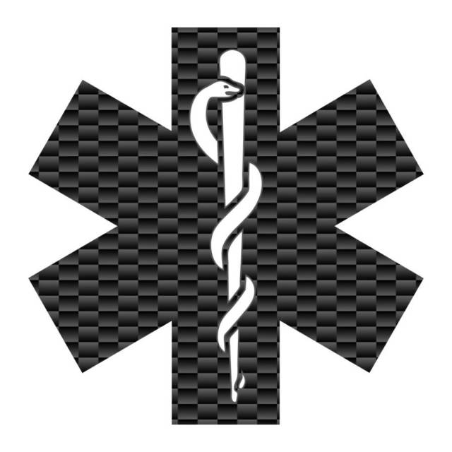 Carbon Fiber Star Of Life - Reflective Sticker