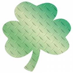 Green Diamond Plate Shamrock - Reflective Sticker