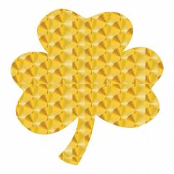 Gold Diamond Leaf Shamrock - Reflective Sticker