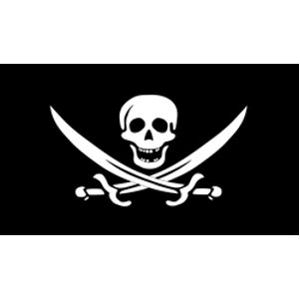 Skull Crossed Swords Flag - Reflective Sticker at Sticker Shoppe