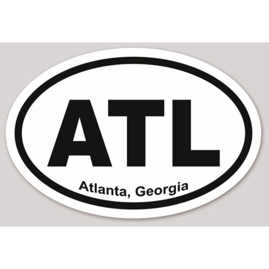 Atlanta Georgia - Oval Sticker at Sticker Shoppe