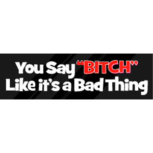 You Say Bitch Like It's A Bad Thing - Bumper Sticker at Sticker Shoppe