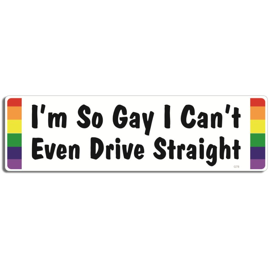 Adesivi LGBTQ+ Orgoglio | 2 Pezzi "I'm So GAY I Can't Even DRIVE Straight" | Decalcomanie Colorate Per Auto, Moto, Camion | Prodotto In Canada