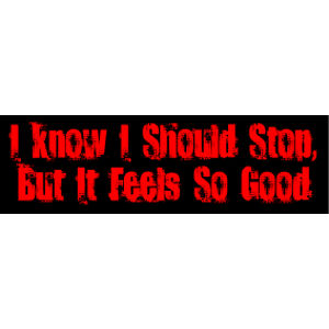 I Know I Should Stop But It Feels So Good - Bumper Sticker