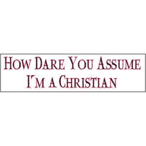 How Dare You Assume I'm A Christian? - Bumper Sticker