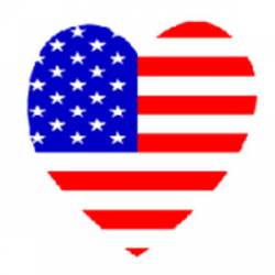 American Flag Heart - Sticker