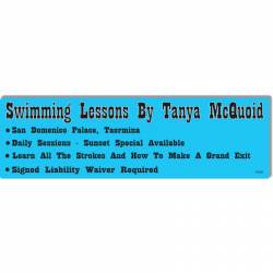 Swimming Lessons By Tanya McQuoid White Lotus Parody - Bumper Sticker