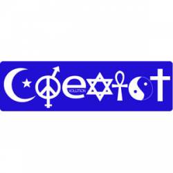 COEXIST Evolution Blue & White - Bumper Sticker
