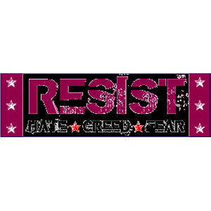 Resist Hate Greed Fear - Bumper Magnet at Sticker Shoppe
