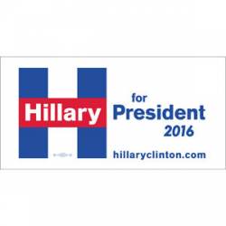 Hillary For President 2016 Red White Blue - Bumper Sticker