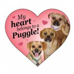 My Heart Belongs To A Puggle - Heart Magnet