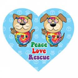 Peace Love Rescue - Heart Magnet