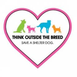 Think Outside The Breed - Heart Magnet