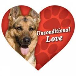 German Shepherd Unconditional Love - Heart Magnet