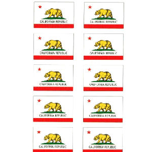 State of California Flag - 10 Mini Stickers