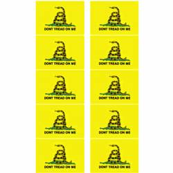 Gadsden Don't Tread On Me - Sheet Of 10 Mini Stickers